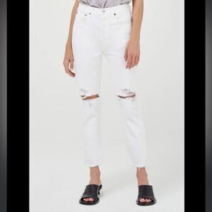 AGOLDE white jeans high rise
